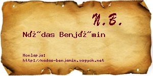 Nádas Benjámin névjegykártya