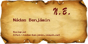 Nádas Benjámin névjegykártya