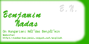 benjamin nadas business card